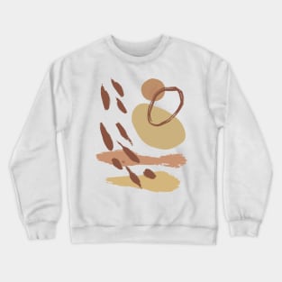 Warm Toned Boho Abstract Shapes line Art Design Crewneck Sweatshirt